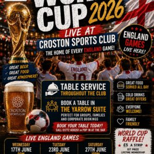 World Cup Table Reservation – England v Croatia – 17 June